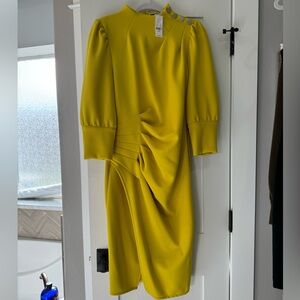 NY&Co Womens Pencil Dress neon yellow size 10 NWT